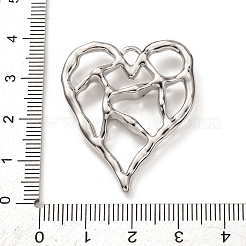 合金ペンダント  ハートチャーム  プラチナ  36x30x6mm  穴：3mm&nbsp;FIND-G116-02B-P