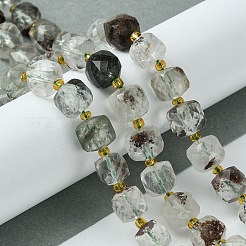 Natural Green Lodolite Quartz/Garden Quartz Beads Strands&nbsp;G-Q010-A18-01