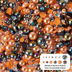 半円形 ABS プラスチック カボション  オレンジ  3~9x1.5~4.5mm  100 G /セッティング&nbsp;FIND-TAC0038-08B
