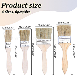 24Pcs 4 Styles Bristle Paint Brush&nbsp;TOOL-WR0001-14
