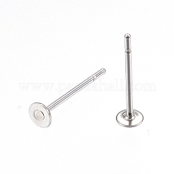 変色しない304ステンレススチールスタッドピアス金具  ステンレス鋼色  12x2mm  ピン：0.8mm&nbsp;STAS-D448-088P-2mm