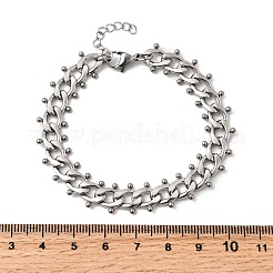 Punk Style 304 Stainless Steel Curn Chain Bracelets for Women&nbsp;BJEW-A044-01P