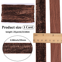 25ヤードのポリエステルリボン  色付きタマネギベルベットリボン  ココナッツブラウン  1インチ（25mm）&nbsp;OCOR-CY0002-25C