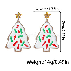 Christmas Tree Acrylic Dangle Stud Earrings&nbsp;FS-WGE625B-01