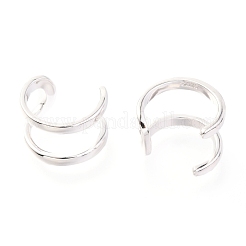 変色防止ロジウムメッキスターリングシルバーカフイヤリング925個  プラチナ  13x10mm&nbsp;EJEW-H124-11P
