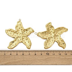 304ステンレススチール製ビッグペンダント  イオンプレーティング（ip）  花のチャーム  18KGP本金メッキ  56x49.5x3mm  穴：2.5mm&nbsp;STAS-Z142-16G