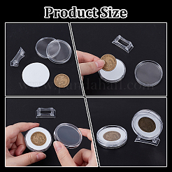 アクリルコイン収納ボックス12箱  パッド入り  フラットラウンド  ホワイト  45x15.5x50mm&nbsp;AJEW-OC0014-17A