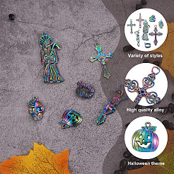 32Pcs 8 Style Rainbow CoLOR Alloy Pendants&nbsp;PALLOY-SW0001-02