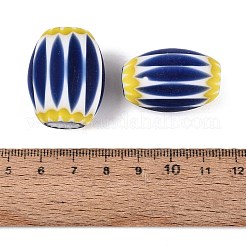 手作りのミルフィオリガラス樽ビーズ  シェブロンビーズ  マリンブルー  26~31x17~24mm  穴：2~11mm&nbsp;LA-N002-23A