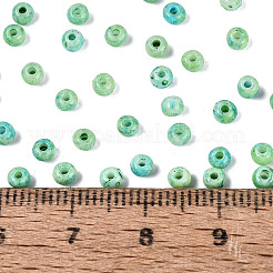 ピカソガラスシードビーズ  丸い穴  ロンデル  アクアマリン  3~3.5x2~2.5mm  穴：0.9~1mm  約12855個/ポンド&nbsp;GL-N001-01B-05