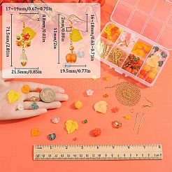 感謝祭のDIYアクリル＆ガラスダングルイヤリング作りキット  ミックスカラー  4~30x0.7~22.5x0.45~10mm  穴：0.4~4mm&nbsp;DIY-SC0027-56