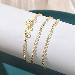 2mm真鍮アズキチェーンネックレス  Mリング留め具付き  ラックめっき  長持ちメッキ  カドミウムフリー＆鉛フリー  18KGP本金メッキ  18.11インチ（46cm）&nbsp;NJEW-G183-03G-02