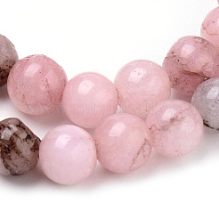 天然な桜のジャスパービーズ連売り  染め  ラウンド  ピンク  10~10.5mm  穴：1.2mm  約37~40個/連  14.9~15.1インチ（38~38.5cm）&nbsp;X-G-Q462-63-10mm