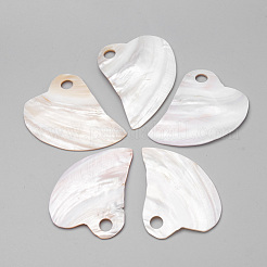 シーシェルビッグサイズペンダントトップ  ハート  75~87x57~61x3~6mm  穴：10~10.5mm&nbsp;SSHEL-S247-27