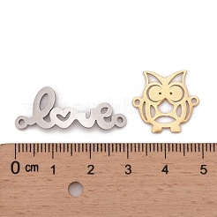 ステンレス鋼リンクコネクター  混合図形  ミックスカラー  15~45x6~20x1~1.5mm  穴：1~1.5mm&nbsp;STAS-MSMC001-01