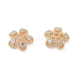 Brass with Clear Cubic Zirconia Bead Caps&nbsp;KK-A183-83G