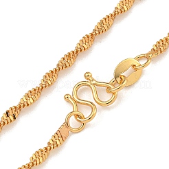 Brass Singapore Chain Necklaces for Women&nbsp;NJEW-U011-01G