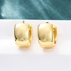 真鍮製フープピアス  ラックめっき  長持ちメッキ  鉛フリー＆カドミウムフリー  18KGP本金メッキ  14x8.5mm&nbsp;EJEW-Q015-21C-G