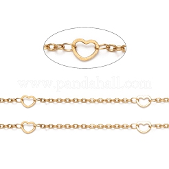 Ion Plating(IP) 304 Stainless Steel Heart Link Cable Chains&nbsp;STAS-P254-16G