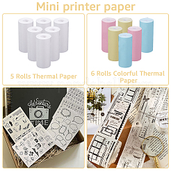 3セット2種類の感熱紙ロール  印刷用紙  ミックスカラー  55~56mm&nbsp;DIY-CP0010-89