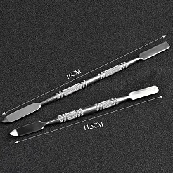 変色防止ステンレス製スプーンパレットスパチュラスティックロッド  メイクアップ化粧品ネイルアートツール  ステンレス鋼色  11.5cm&nbsp;MRMJ-G001-24A
