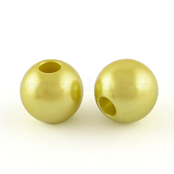 ABS Plastic Imitation Pearl European Beads&nbsp;MACR-R530-12mm-M