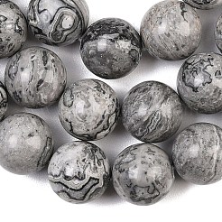 Natural Map Stone Beads Strands&nbsp;G-L648-A05-16mm