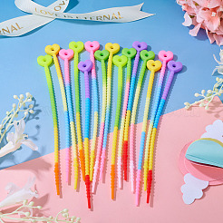 30Pcs 5 Colors Heart Silicone Cable Ties&nbsp;SIL-TA0003-05