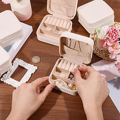 12Pcs Square Imitation Leather with Velvet Jewelry Storage Zipper Cases for Bracelets&nbsp;CON-GL0001-07