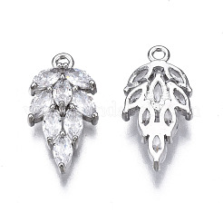 Brass Inlaid Clear Cubic Zirconia Pendants&nbsp;ZIRC-S069-013P