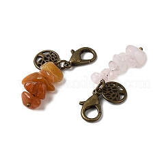 Synthetic & Natural Mixed Gemstone Chip Pendant Decorations&nbsp;HJEW-JM01665-02