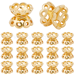 40Pcs Brass Double Bead Caps&nbsp;KK-BBC0022-78