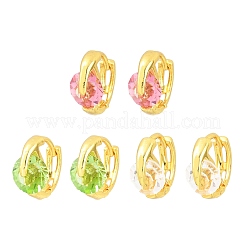真鍮製フープピアス  ガラスと  ラックめっき  長持ちメッキ  ゴールドカラー  13.5x8.5x16.5mm&nbsp;KK-CBABB5B-01G