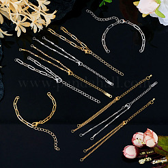 12Pcs 6 Styles 304 Stainless Steel Chain Bracelet Makings&nbsp;AJEW-TA0001-34