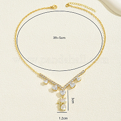 Brass Clear Cubic Zirconia Cat Heart Pendant Necklaces for Women&nbsp;IE0348