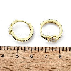 真鍮製マイクロパヴェキュービックジルコニアフープピアス  エナメル  ラックめっき  長持ちメッキ  カドミウムフリー＆鉛フリー  18KGP本金メッキ  カメ  ホワイト  18.5x16.5x7.5mm&nbsp;EJEW-C136-01B-02