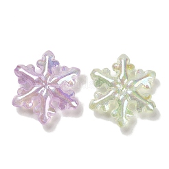 クリスマス スノーフレーク UV メッキ 光る レインボー 玉虫色 アクリル ビーズ  キラキラビーズ  暗闇で光る  ミックスカラー  29.5x27x7.5mm  穴：1.8mm&nbsp;LACR-R001-07A