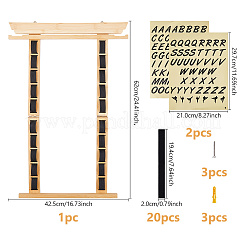 伸縮性のあるコード付き木製テコンドーベルト収納ディスプレイ台  長方形  モカシン  62x42.5x2.4cm&nbsp;ODIS-WH0038-328