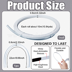 10mのスチールボーン  下着縫製ファスナー  ホワイト  8mm&nbsp;DIY-WH0308-877B