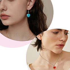 15Pcs 15 Styles Heart Gemstone Pendants&nbsp;G-FI0001-34