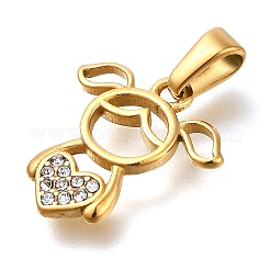 Ion Plating(IP) 304 Stainless Steel Rhinestone Pendants&nbsp;STAS-Z113-08G