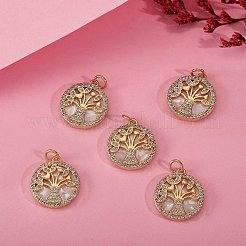 5Pcs Brass Micro Pave clear Cubic Zirconia Pendants&nbsp;ZIRC-SZ0002-55