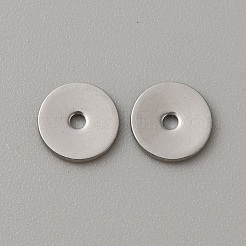 304ステンレススチールスペーサービーズ  フラットラウンド/ディスク  ステンレス鋼色  8x0.8mm  穴：1.5mm&nbsp;STAS-WH0001-19B-P