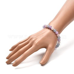 女の子の女性のための石のストレッチブレスレット  ナチュラルアクアマリン＆ローズクォーツ＆アメジストビーズブレスレット  8mm  内径：2-3/8インチ（6cm）&nbsp;X-BJEW-JB06811