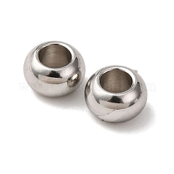 変色しにくい201ステンレススチールスペーサービーズ  ドーナツ  ステンレス鋼色  5x3.1mm  穴：1.8mm&nbsp;STAS-R071-33