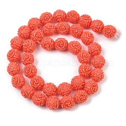 Dyed Synthetic Coral Carved Beads Strands&nbsp;GG-CBA1CDD-04B