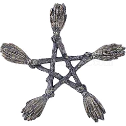 Resin Witch Broom Star Ornaments&nbsp;PW-WG28423-01