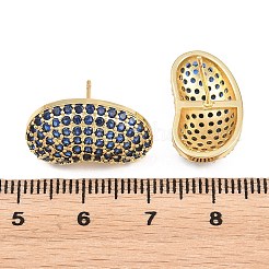 Brass Micro Pave Cubic Zirconia Stud Earrings&nbsp;EJEW-K324-09G