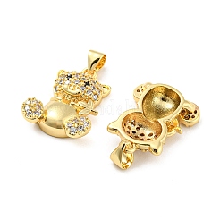 Rack Plating Brass Micro Pave Cubic Zirconia Pendants&nbsp;KK-F861-06G