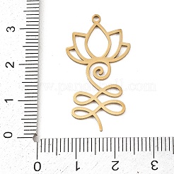 ステンレスペンダント201個  蓮の花のウナロメチャーム  ゴールドカラー  27.5x15.5x1mm  穴：1.4mm&nbsp;STAS-I364-04G